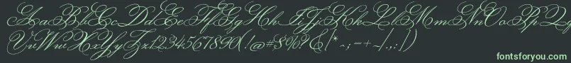 MonsieurladoulaiseRegular-fontti – vihreät fontit mustalla taustalla