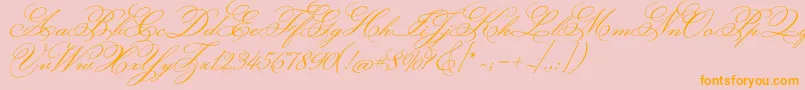 MonsieurladoulaiseRegular Font – Orange Fonts on Pink Background