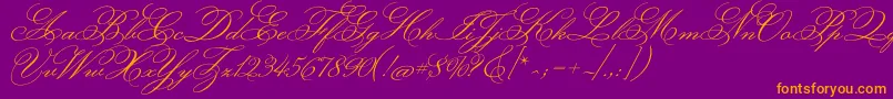 MonsieurladoulaiseRegular Font – Orange Fonts on Purple Background