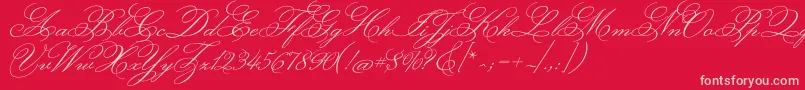 MonsieurladoulaiseRegular Font – Pink Fonts on Red Background