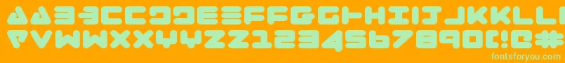 ZealotExpanded Font – Green Fonts on Orange Background