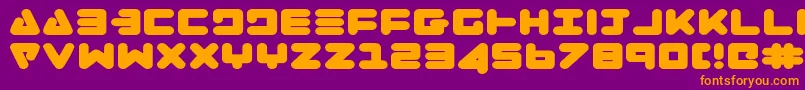 ZealotExpanded Font – Orange Fonts on Purple Background