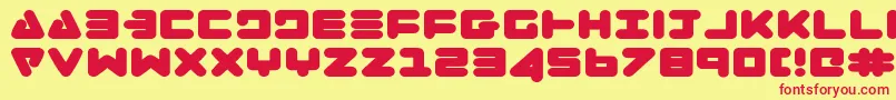 ZealotExpanded Font – Red Fonts on Yellow Background