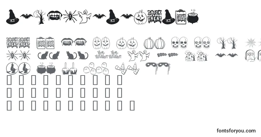 Schriftart TrickOrTreatBv – Alphabet, Zahlen, spezielle Symbole