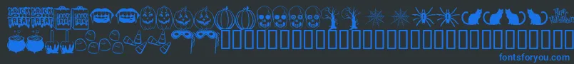 TrickOrTreatBv Font – Blue Fonts on Black Background