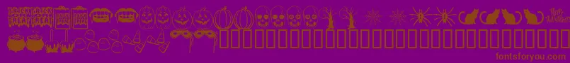 TrickOrTreatBv Font – Brown Fonts on Purple Background