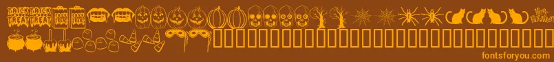 TrickOrTreatBv Font – Orange Fonts on Brown Background