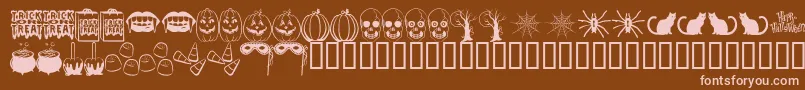 TrickOrTreatBv-Schriftart – Rosa Schriften auf braunem Hintergrund
