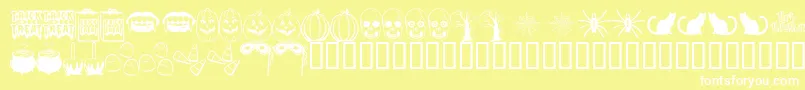 TrickOrTreatBv Font – White Fonts on Yellow Background