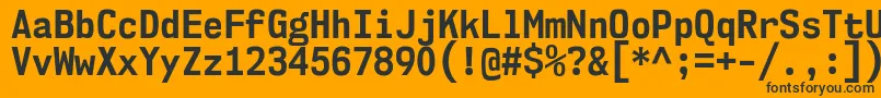 Nk57MonospaceScBd-Schriftart – Schwarze Schriften auf orangefarbenem Hintergrund