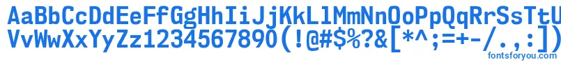 Nk57MonospaceScBd-Schriftart – Blaue Schriften auf weißem Hintergrund