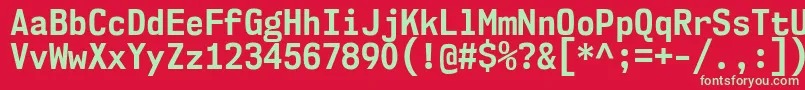 Шрифт Nk57MonospaceScBd – зелёные шрифты на красном фоне