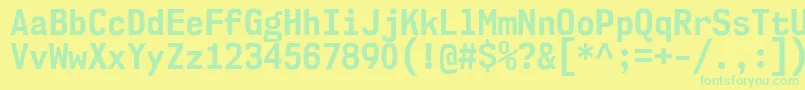 Nk57MonospaceScBd-Schriftart – Grüne Schriften auf gelbem Hintergrund