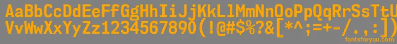 フォントNk57MonospaceScBd – オレンジの文字は灰色の背景にあります。