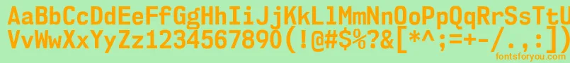 Nk57MonospaceScBd Font – Orange Fonts on Green Background
