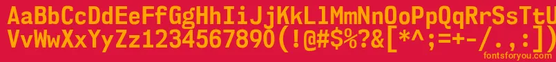 Nk57MonospaceScBd Font – Orange Fonts on Red Background