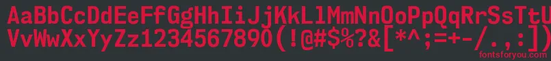Nk57MonospaceScBd Font – Red Fonts on Black Background
