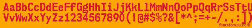 フォントNk57MonospaceScBd – オレンジの背景に赤い文字
