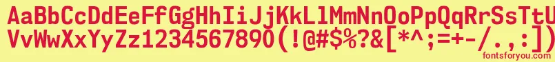 Шрифт Nk57MonospaceScBd – красные шрифты на жёлтом фоне