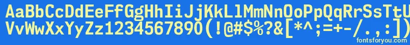 Nk57MonospaceScBd Font – Yellow Fonts on Blue Background