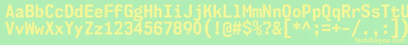 Nk57MonospaceScBd Font – Yellow Fonts on Green Background
