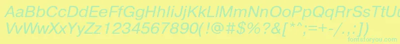 PragmaticaattItalic Font – Green Fonts on Yellow Background