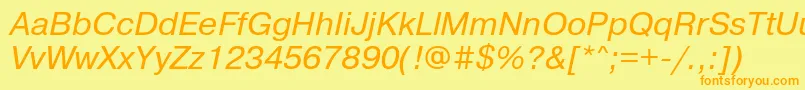 PragmaticaattItalic Font – Orange Fonts on Yellow Background