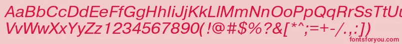 PragmaticaattItalic Font – Red Fonts on Pink Background