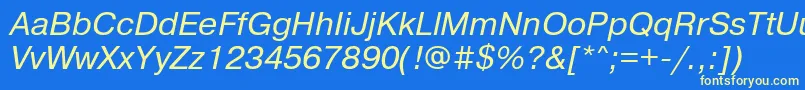 PragmaticaattItalic Font – Yellow Fonts on Blue Background