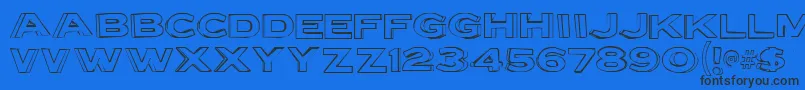 Lettersetb Font – Black Fonts on Blue Background