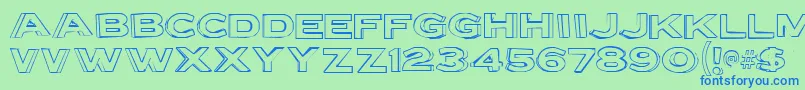 Lettersetb Font – Blue Fonts on Green Background