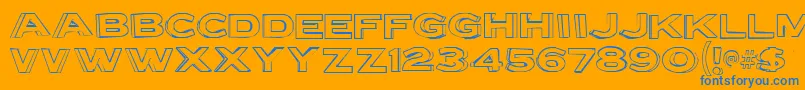 Lettersetb Font – Blue Fonts on Orange Background