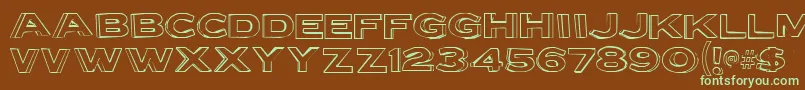 Lettersetb Font – Green Fonts on Brown Background