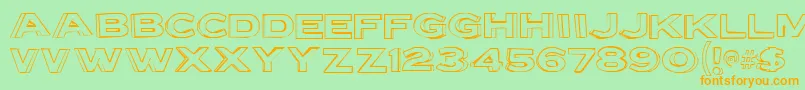 Lettersetb Font – Orange Fonts on Green Background