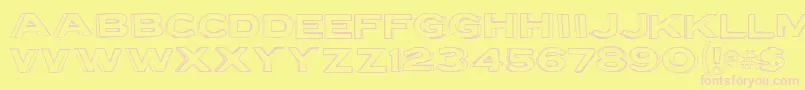 フォントLettersetb – ピンクのフォント、黄色の背景