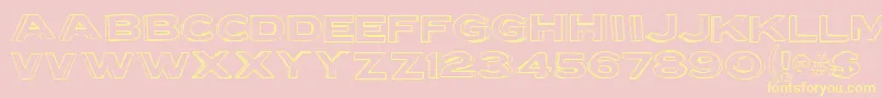 Lettersetb Font – Yellow Fonts on Pink Background