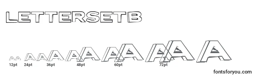 Размеры шрифта Lettersetb