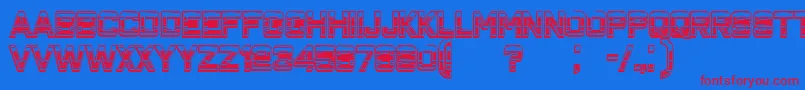 ClosenessOutlineGradient-Schriftart – Rote Schriften auf blauem Hintergrund