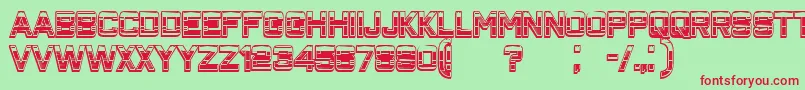 ClosenessOutlineGradient Font – Red Fonts on Green Background