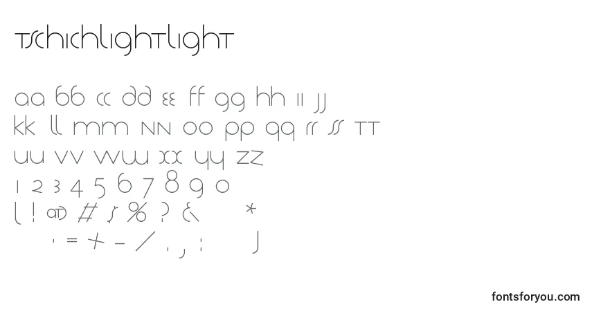 TschichlightLight Font – alphabet, numbers, special characters