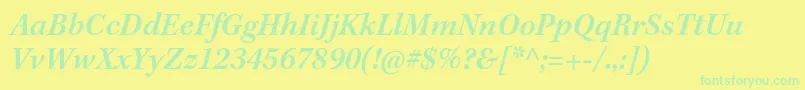 KeplerstdSemiboldit Font – Green Fonts on Yellow Background