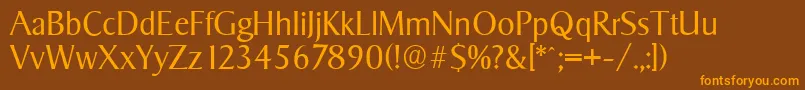 SigvarserialLightRegular Font – Orange Fonts on Brown Background