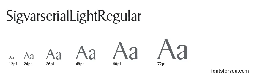 Размеры шрифта SigvarserialLightRegular