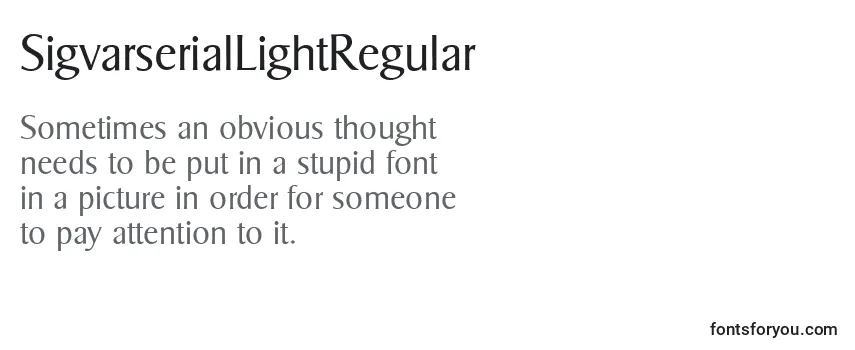 SigvarserialLightRegular Font