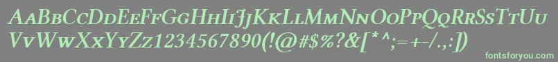 フォントLinlibertineAszi – 灰色の背景に緑のフォント