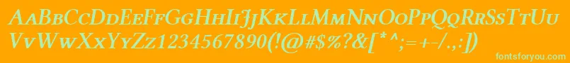 LinlibertineAszi Font – Green Fonts on Orange Background