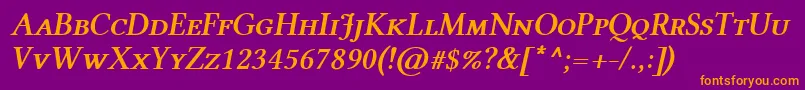 LinlibertineAszi Font – Orange Fonts on Purple Background