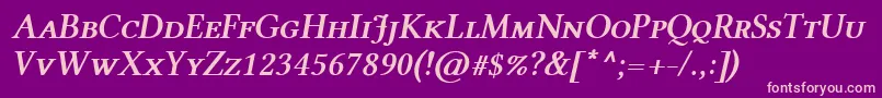 LinlibertineAszi Font – Pink Fonts on Purple Background