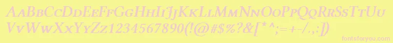 LinlibertineAszi Font – Pink Fonts on Yellow Background