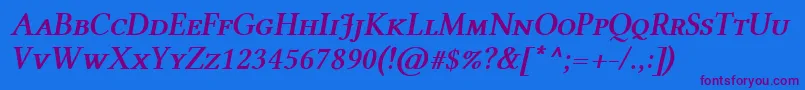 LinlibertineAszi Font – Purple Fonts on Blue Background